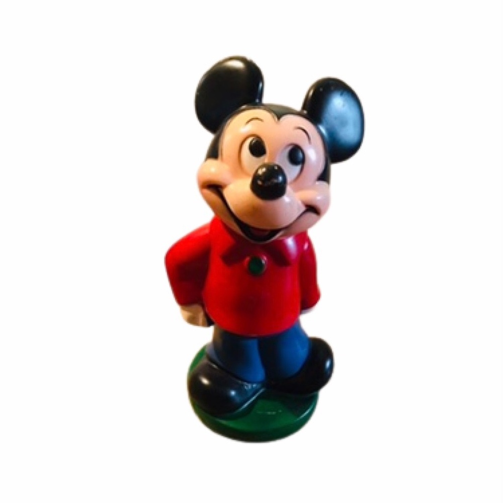 👀Mickey Mouse Disney Figure Coin Bank Toy Vintage.GC